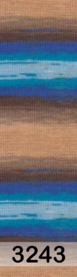 Пряжа Alize Diva Batik 3243 беж.коричн.голуб.