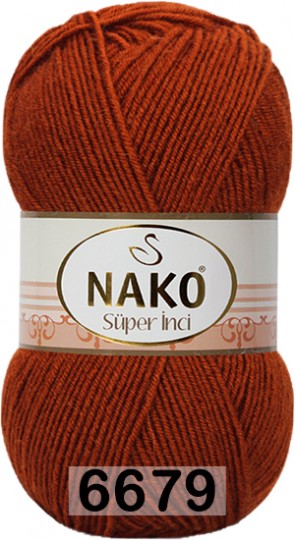 Пряжа Nako Super Inci 06679 кирпичный