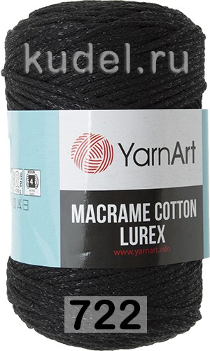 Пряжа YarnArt macrame cotton lurex 722 черный