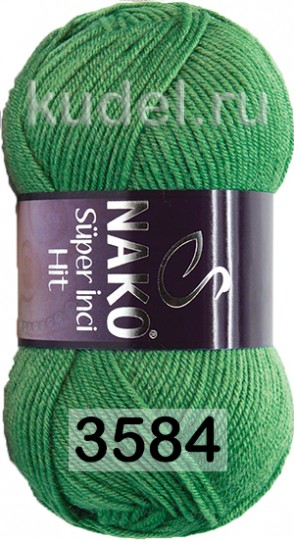 Пряжа Nako Super Inci Hit 03584 зеленый бамбук
