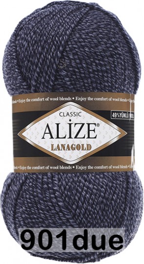 Пряжа Alize Lanagold 901 синий меланж купить в Москве, цены в интернет-магазине Yarn-Sale