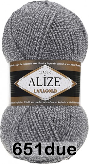 Пряжа Alize Lanagold 651 т.серый меланж