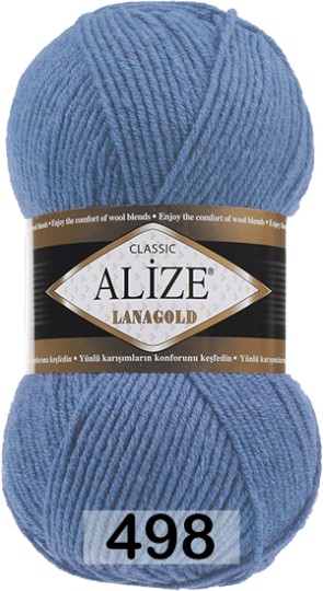 Пряжа Alize Lanagold 498 т.голубой