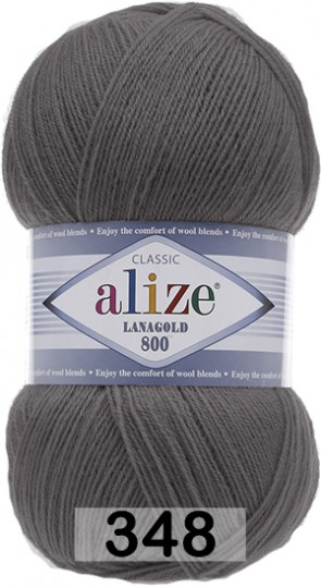 Пряжа Alize Lanagold 800 348 т.серый