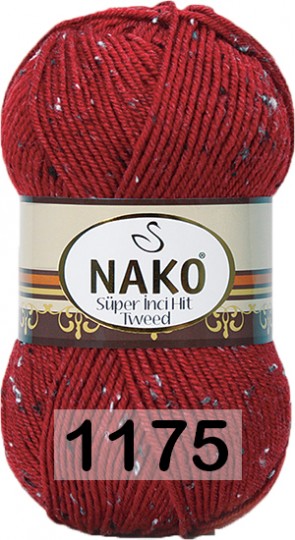 Пряжа Nako Super Inci Hit Tweed 01175 темно-красный