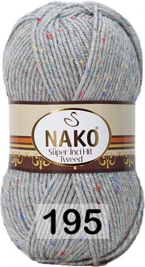 Пряжа Nako Super Inci Hit Tweed 00195 серебрянный