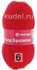 Пряжа Пехорка Кроссбред Бразилии 06 КРАСНЫЙ