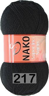 Пряжа Nako Super Inci Narin 00217 черный