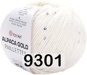 Пряжа YarnArt Alpaca Gold Paillettes 9301 БЕЛЫЙ