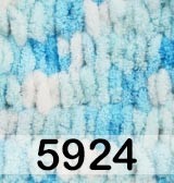 Пряжа Alize Puffy Color 5924 бело-голубой