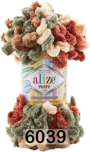 Пряжа Alize Puffy Color 6039 ЖЕЛТ. ХАК.БУР.