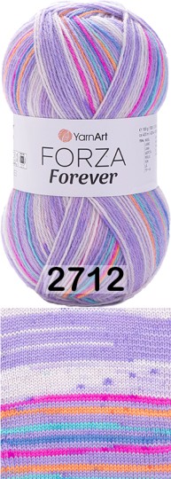 Пряжа YarnArt Forza Forever 2712 СИРЕН.БЕЛ.РОЗ.СИН.ГОЛУБ.