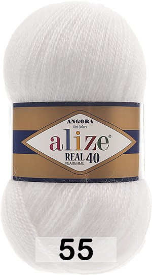 Пряжа Alize Angora Real 40 55 белый