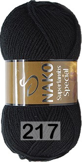Пряжа Nako Superlambs Special 00217 черный