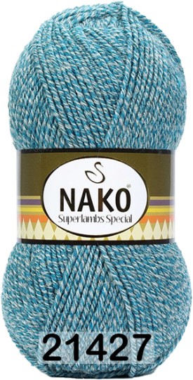 Пряжа Nako Superlambs Special 21427 голубой меланж