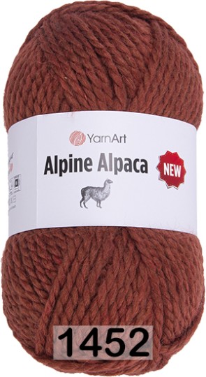 Пряжа YarnArt Alpine Alpaca New 1452 кирпичный