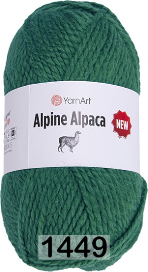 Пряжа YarnArt Alpine Alpaca New 1449 зеленый