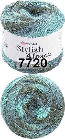Пряжа YarnArt Stylish Alpaca 7720 БИРЮЗОВО-СЕРЫЙ