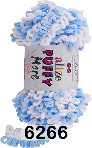 Пряжа Alize Puffy More 6266 бел.голубой