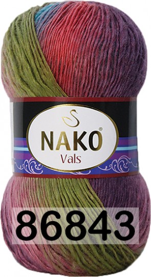 Пряжа Nako Vals 86843 БЕЛ.ГОЛ.РОЗ.СИРЕН.САЛ.