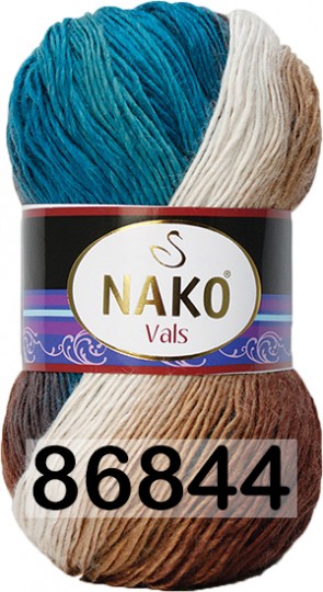 Пряжа Nako Vals 86844 БЕЛ.БЕЖ.КОР.ГОЛ.