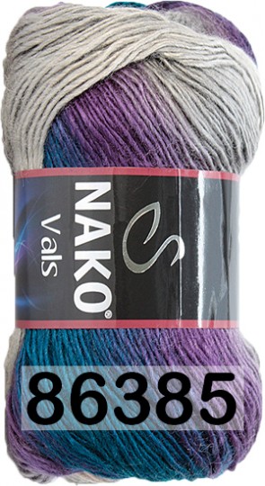 Пряжа Nako Vals 86385 КОР.БЕЖ.СЕР.ФИОЛ.СИН.