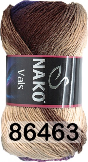 Пряжа Nako Vals 86463 СИРЕН.КОРИЧН.БЕЛ.