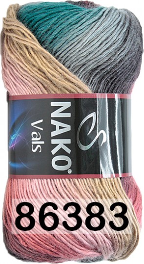 Пряжа Nako Vals 86383 ГОЛ.СЕР.КР.БЕЖ.ЗЕЛ.