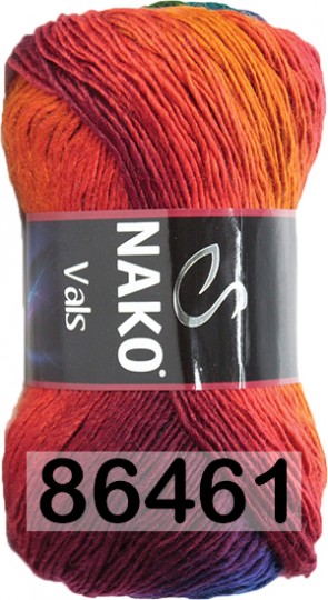 Пряжа Nako Vals 86461 ЗЕЛ.ФИОЛ.КР.ЖЕЛ.