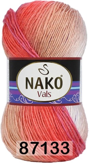 Пряжа Nako Vals 87133 сирень-джинс-коралл
