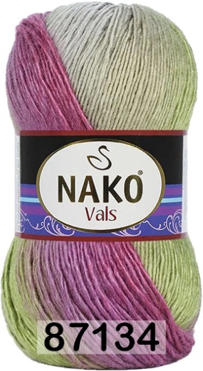 Пряжа Nako Vals 87134 фисташковый-розовый