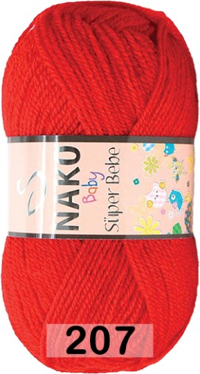 Пряжа Nako Super Bebe 00207 огненно-красный