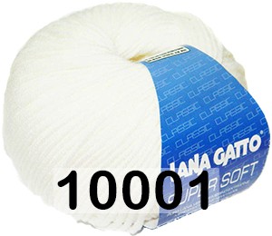 Пряжа Lana Gatto Super Soft 10001 белый