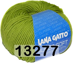 Пряжа Lana Gatto Super Soft 13277 зеленое яблоко