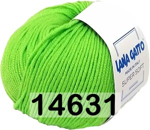 Пряжа Lana Gatto Super Soft 14631 ярко зеленый