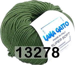 Пряжа Lana Gatto Super Soft 13278 т.зеленый