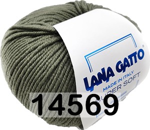 Пряжа Lana Gatto Super Soft 14569 зеленый хаки