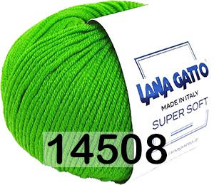 Пряжа Lana Gatto Super Soft 14508 ярко зеленый