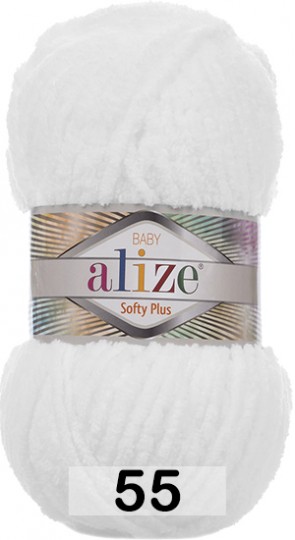 Пряжа Alize Softy Plus 55 белый