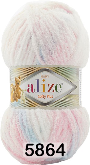 Пряжа Alize Softy Plus 5864 гол.роз.бел.