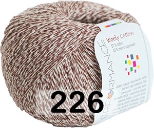 Пряжа Performance WOOLY COTTON 226 БЕЛО-СВ.КОРИЧНЕВЫЙ
