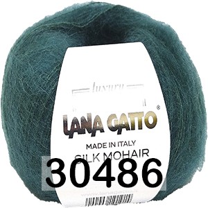 Пряжа Lana Gatto Silk Mohair 30486 т.изумруд
