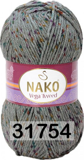 Пряжа Nako Vega Tweed 31754 серый