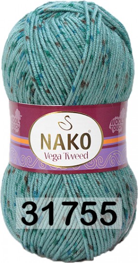 Пряжа Nako Vega Tweed 31755 БИРЮЗОВЫЙ