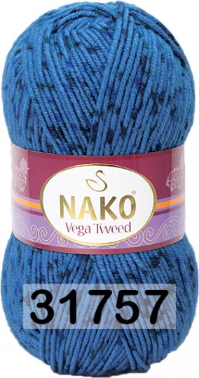 Пряжа Nako Vega Tweed 31757 голубой