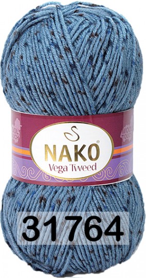 Пряжа Nako Vega Tweed 31764 синий