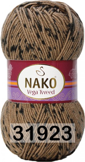Пряжа Nako Vega Tweed 31923 ЧЕРН.ЖЕЛТ.