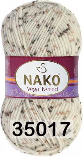 Пряжа Nako Vega Tweed 35017 беж.черн.белый