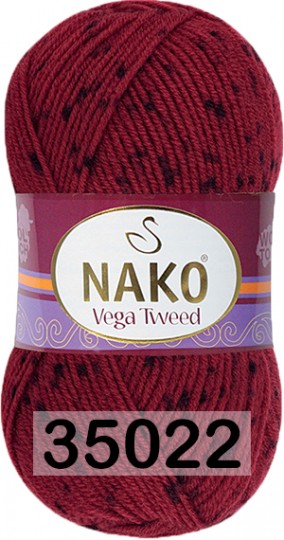 Пряжа Nako Vega Tweed 35022 черн.бордовый