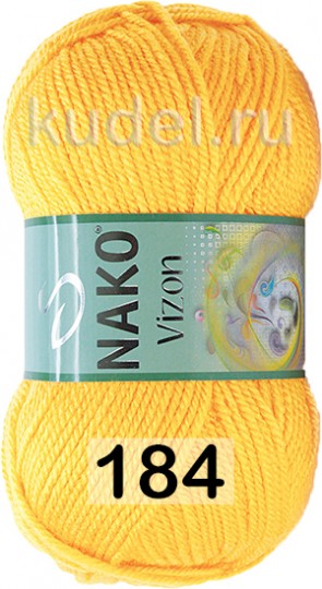 Пряжа Nako Vizon 00184 ЖЕЛТЫЙ